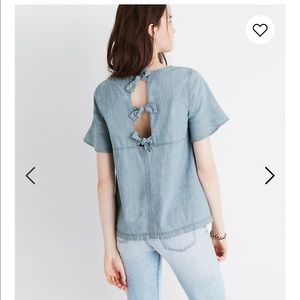 Madewell Chambray Tie Back Top
